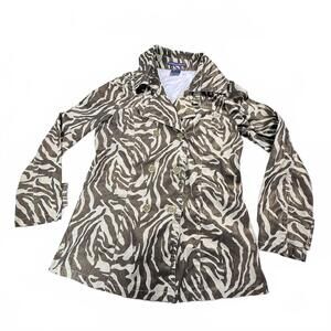 Women's Zebra Print Shimmery copper &‎ cream Pea Coat